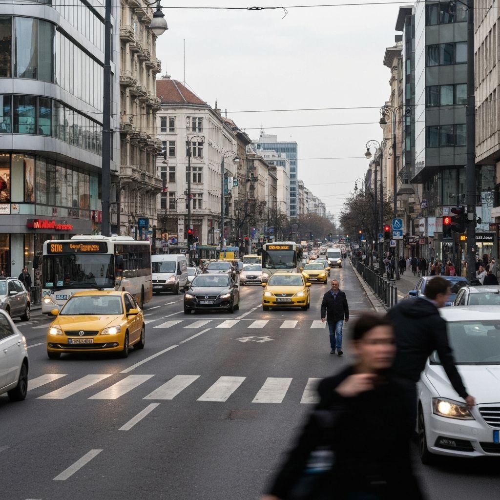 város lendülete, emberek a mozgásban